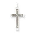 14K White Gold Laser Designed Inner-Frame Cross Pendant