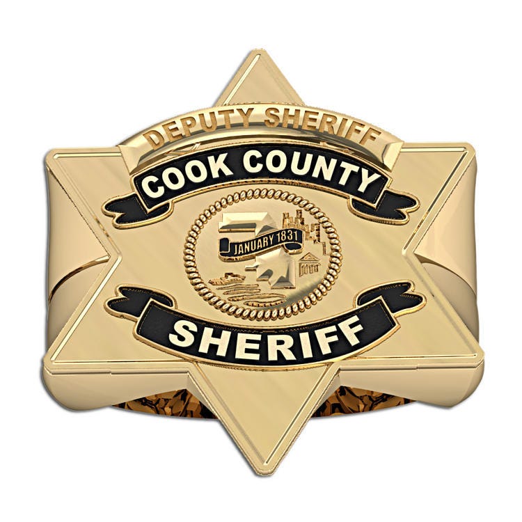Personalized Cook County Sheriff Badge Ring with Rank
