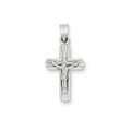 14K White Gold Reversible Crucifix Pendant