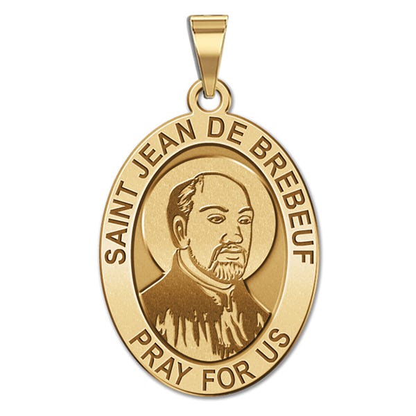 Saint Jean De Brebeuf Oval Religious Medal