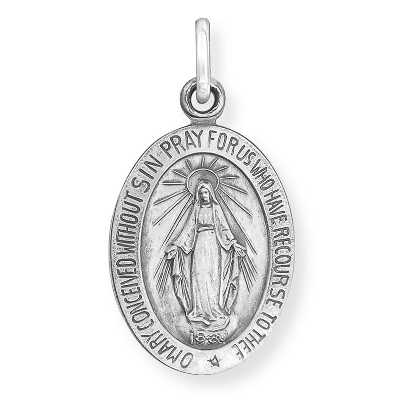 Antiqued Miraculous Medal Pendant