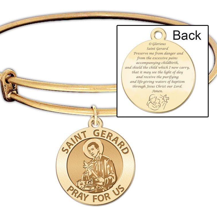 Expandable Bracelet With Saint Gerard Charm And Expecting Mother Prayer