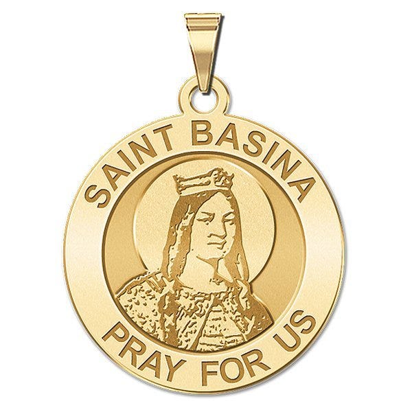 Saint Basina Round Religious Medal