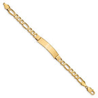 Custom Engraved 14K Gold Men's Figaro Link ID Bracelet