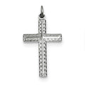 Sterling Silver Rhodium Plated Cross Charm