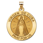 Virgen De Cuba Round Religious Medal