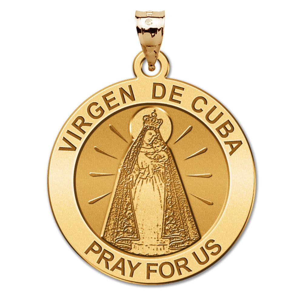 Virgen De Cuba Round Religious Medal