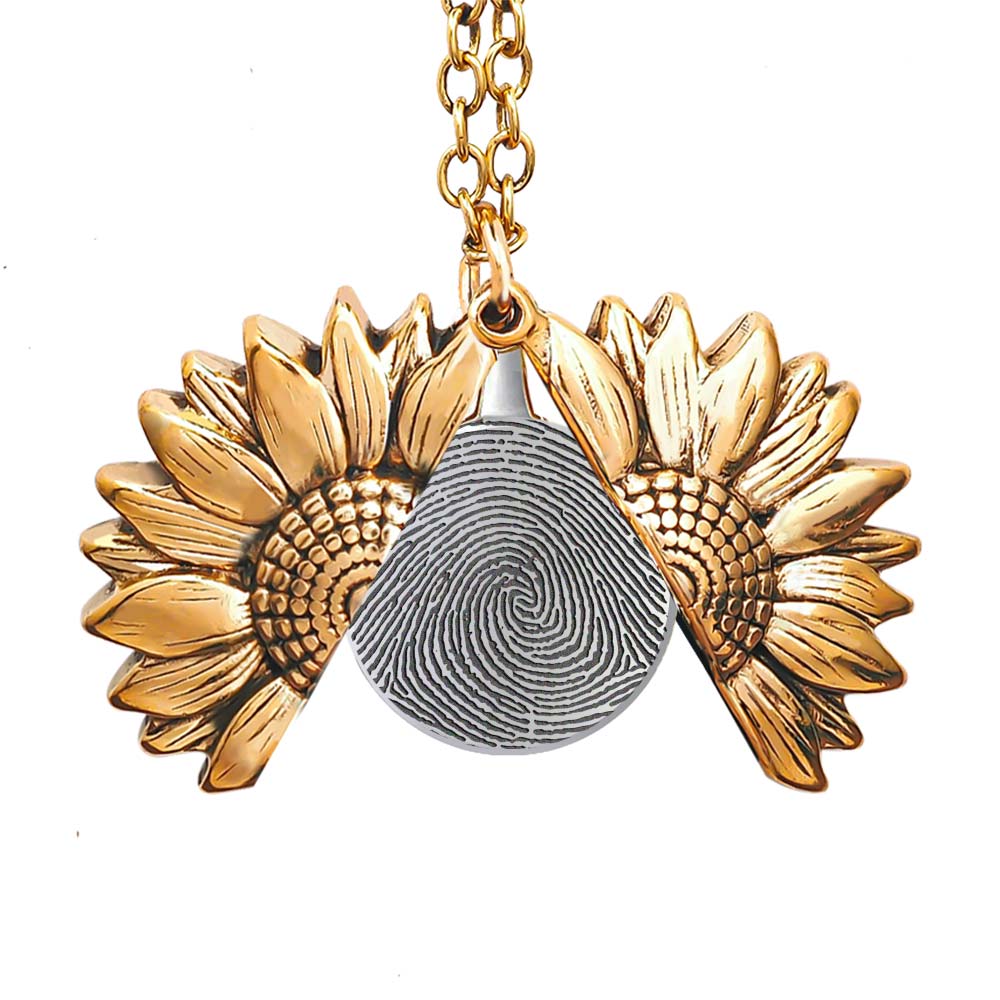 Exclusive Sunflower Fingerprint Necklace & Chain