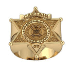 Personalized Sheriff Badge Ring with Number, Department, & Rank