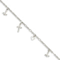 Sterling Silver Charm Anklet with 4 Charms