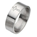 Titanium Flat Cross Approx. 0.31 Inch Satin Wedding Band