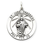 Sterling Silver Round Antiqued Saint Jude Medals