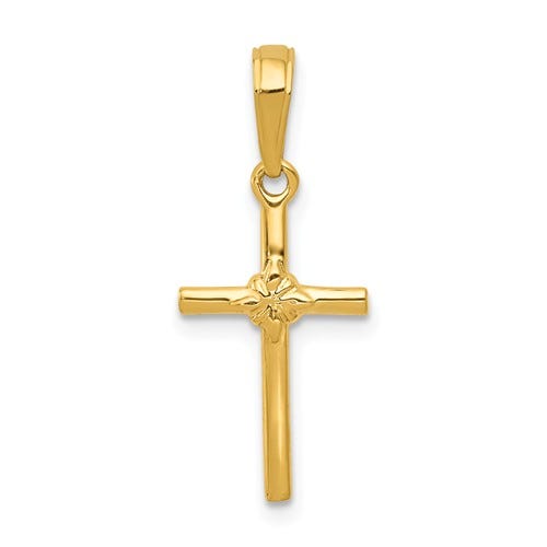 14K Polished Cross Charm