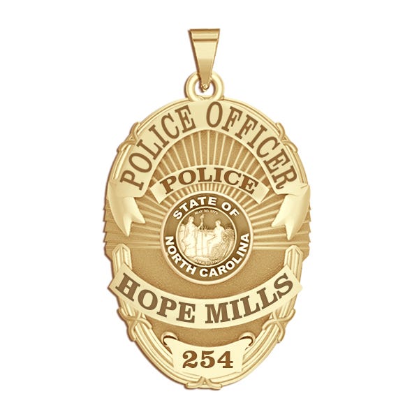 Personalized North Carolina Oval Shaped Police Badge with Your Name, Rank, Number & Department