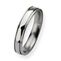 Titanium Grooved and Beaded Approx. 0.16 Inch Polished Wedding Band