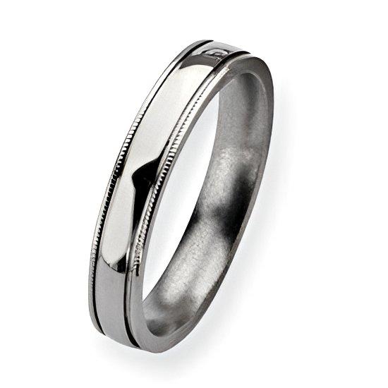 Titanium Grooved and Beaded Approx. 0.16 Inch Polished Wedding Band