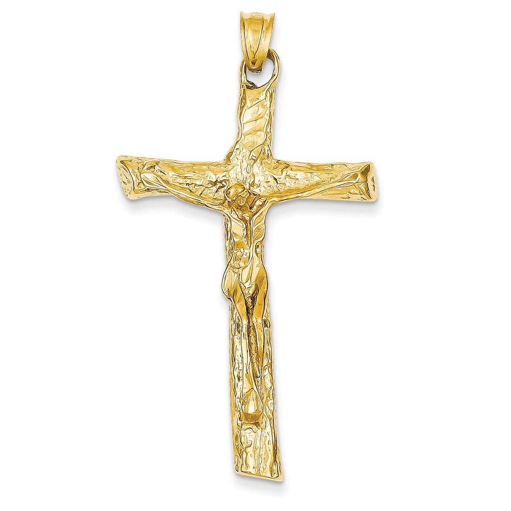 14K Satin Crucifix Pendant