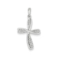 14K White Gold Diamond Cross Pendant
