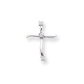 14K White Gold Diamond Cross Pendant