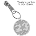 Zipper Pull Basketball Charm with Custom Numbers
