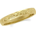 14K Yellow Gold Approx. 0.12 Inch Hand Engraved Fancy Wedding Band