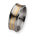 Titanium 14K Gold Inlay Approx. 0.31 Inch Satin Wedding Band