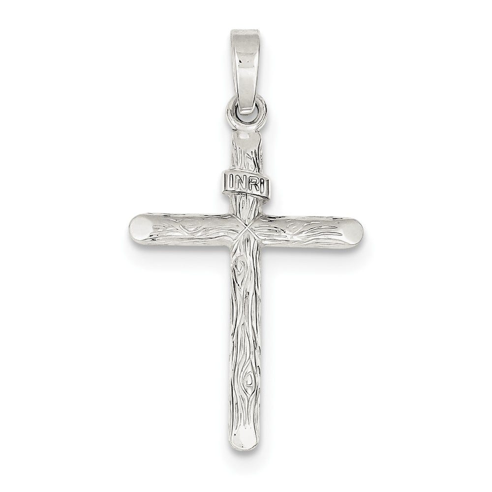 Polished And Textured Inri Cross Pendant