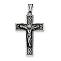 Antiqued Box Cross Crucifix Pendant