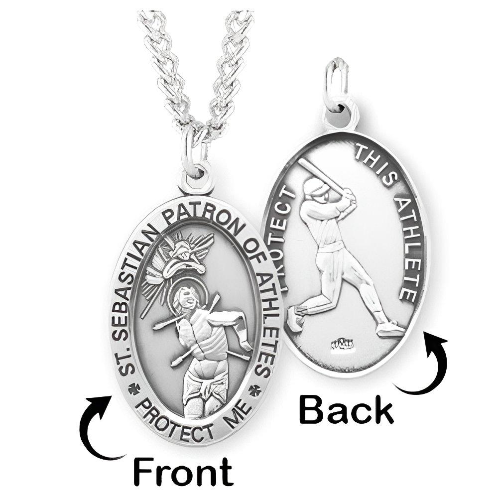 Saint Sebastian Baseball Oval Medal