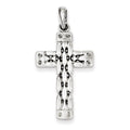 14K White Gold Panther Style Cross Pendant