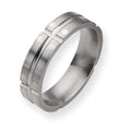 Titanium Sterling Silver Dots Approx. 0.24 Inch Satin and Polished Wedding Band