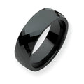 Ceramic Black Faceted Approx. 0.30 Inch Polished Band