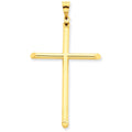 14K 3-D Polished Hollow Ball-Tip Cross Pendant