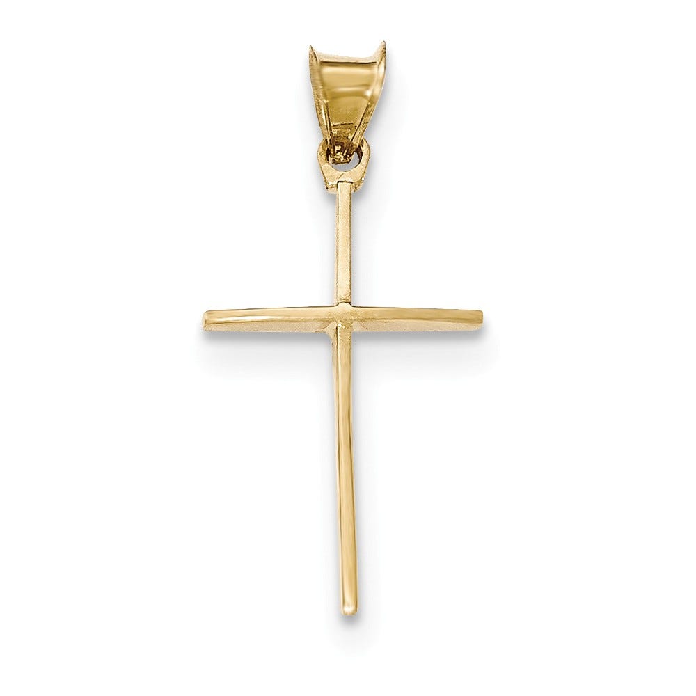 14K Yellow Gold Polished Cross Pendant
