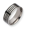 Titanium Black Enamel Flat Approx. 0.31 Inch Polished Wedding Band