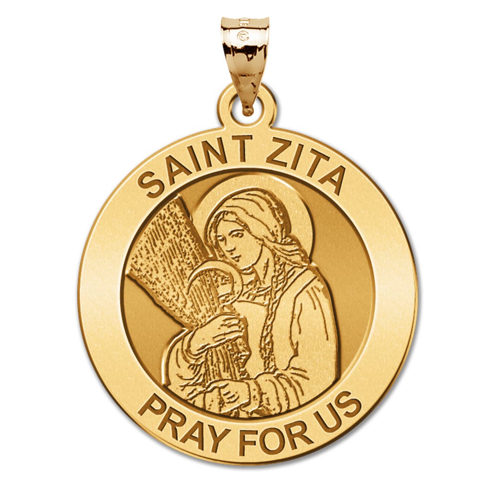 Saint Zita Round Religious Medal