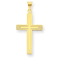 14K Linear Patterned Cross Charm
