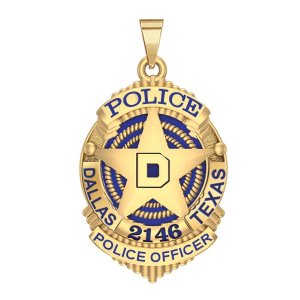 Personalized Dallas,Texas Police Badge with Your Rank, and Number