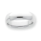 Platinum Approx. 0.31 Inch Half-Round Comfort Fit Lightweight Band