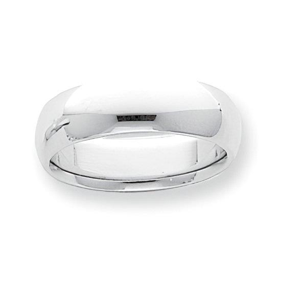 Platinum Approx. 0.31 Inch Half-Round Comfort Fit Lightweight Band
