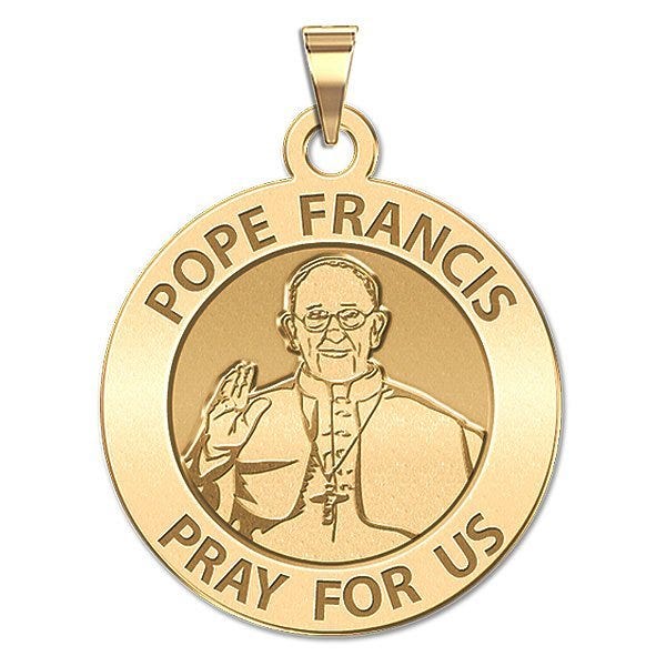 Pope Francis Religious Medal Round Laser Engraved