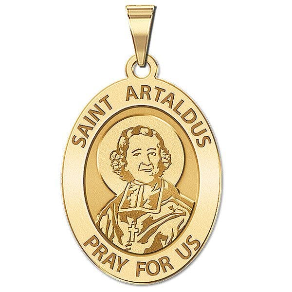Saint Artaldus Religious Oval Medal