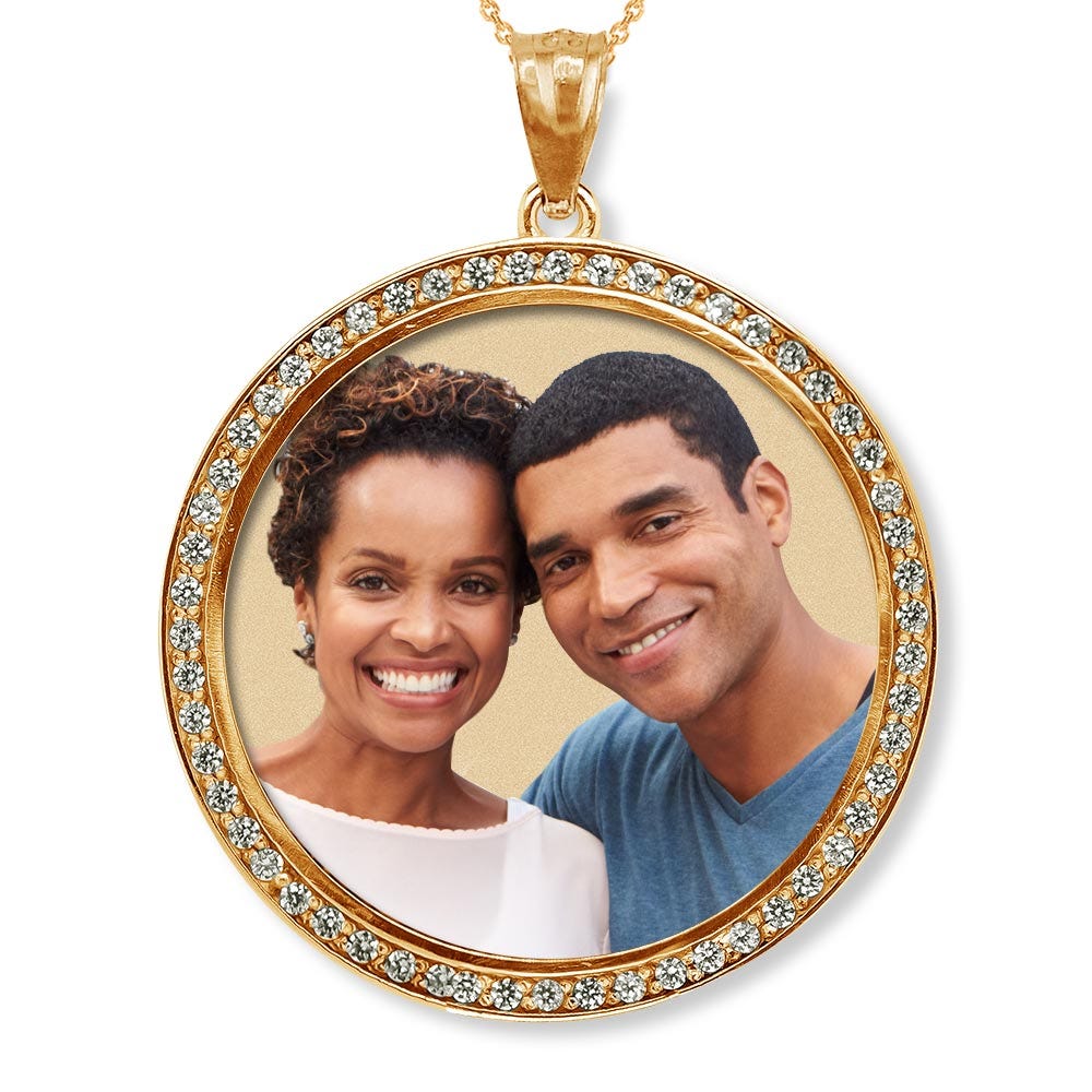 Photo Engraved Xl Diamond Pendant