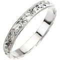 14K White Gold Approx. 0.16 Inch Fancy Wedding Band