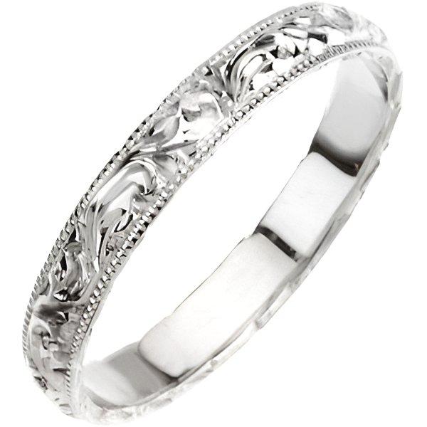 14K White Gold Approx. 0.16 Inch Fancy Wedding Band