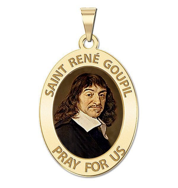 Saint Rene Goupil Oval Religious Medal Color