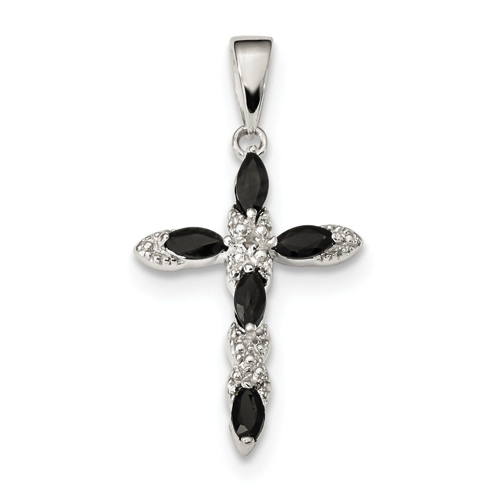 Sapphire And Diamond Cross Pendant