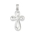 14K White Gold Cross Pendant
