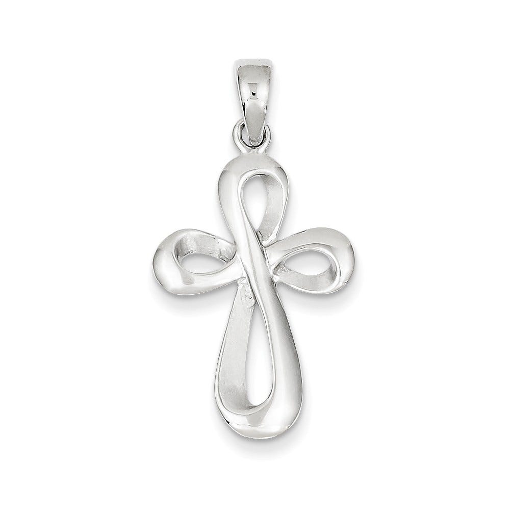 14K White Gold Cross Pendant