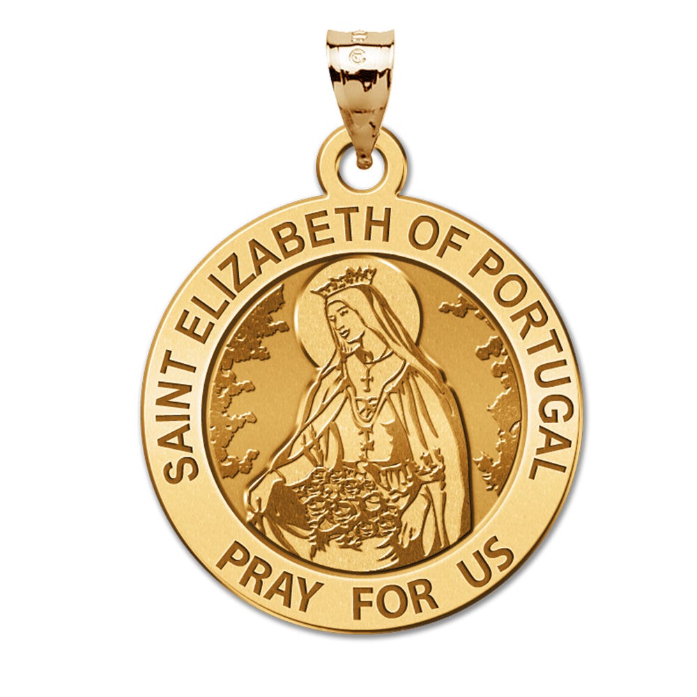 Saint Elizabeth Of Portugal Round Religious Medal